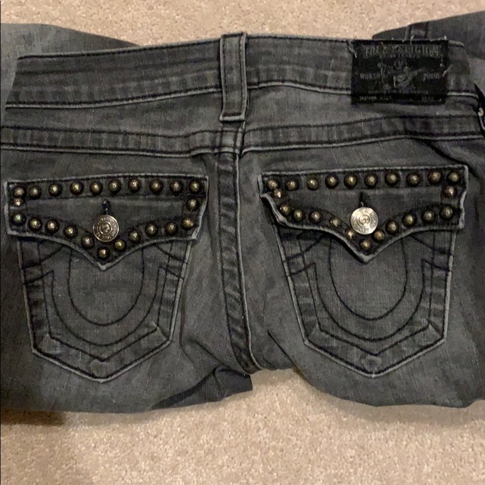 True Religion studded black jeans 25